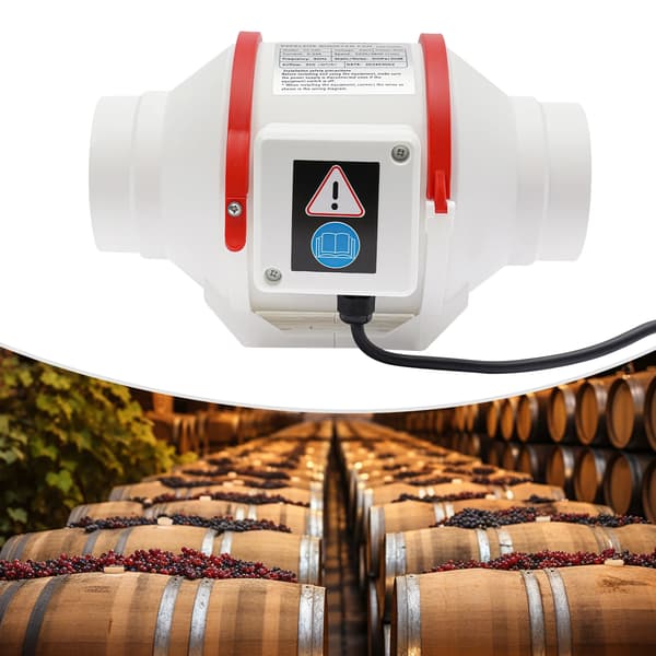 Kanal Inline Ventilationsfläkt, Justerbar Hastighet, Fjärrkontroll,VIT