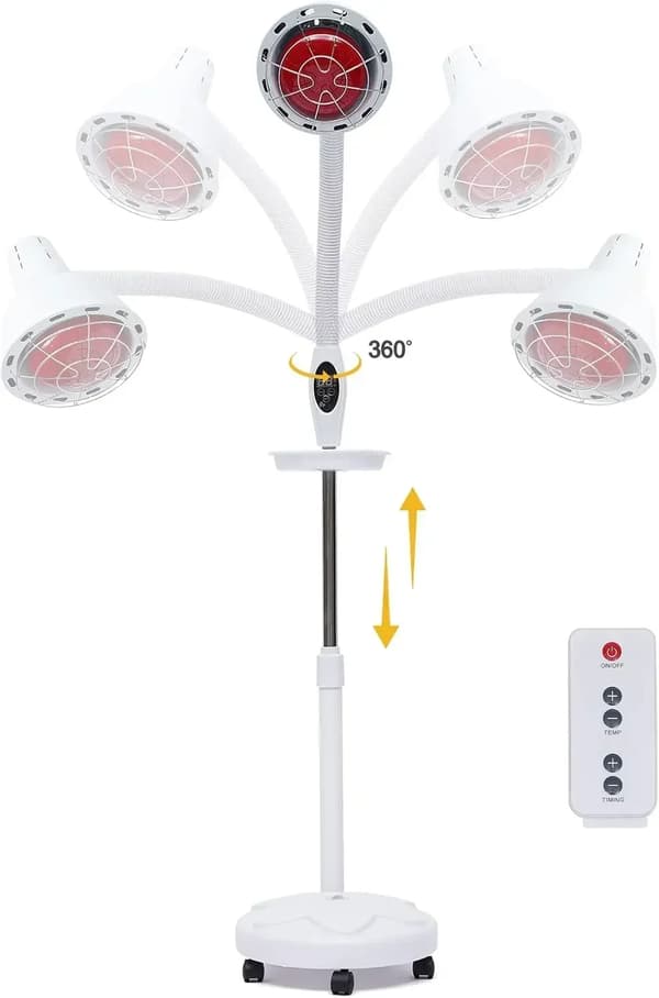 Infrarød lampe, justerbar højde, brugervenlig timer,HVID