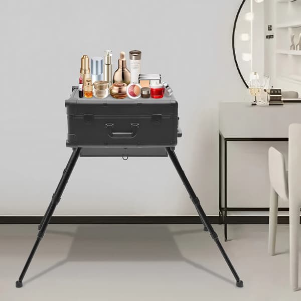 Makeupväska, Professionell Design, Integrerad LED-belysning,svart