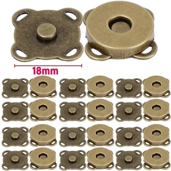 Magnetiska tryckknappar, hållbart metall, enkel installation,50Set-c, Brons - 18mm