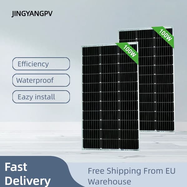 Solpanel, Høj Effektivitet, Vejrbestandig,2stk 100w panel