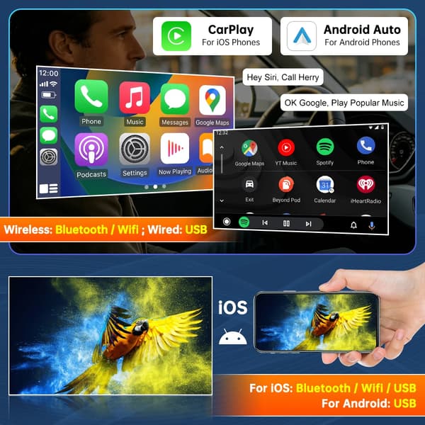 Trådlös CarPlay-länk, stöder Android Auto, inbyggd GPS,NTG5.0