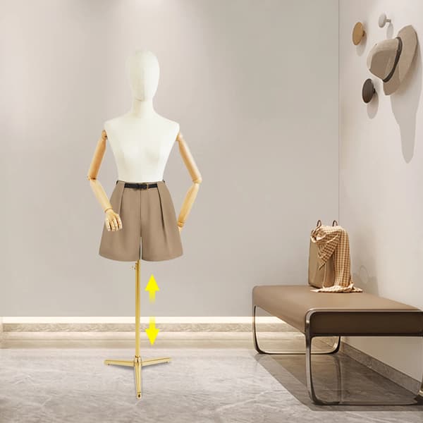 Mannequinställning, Justerbar Höjd, Flexibla Armar,Silverstödstång