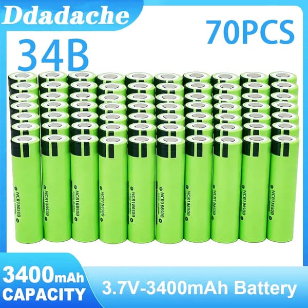 Litiumioniakku, 3.7V, 3400mAh kapasiteetti,34B-70PCS