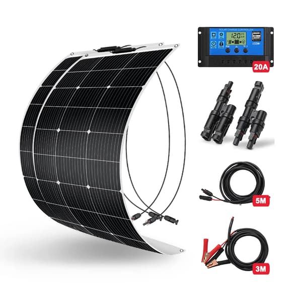 Fleksibel Solpanel, 100W Effekt, Monokrystallinsk Design,200W Sæt