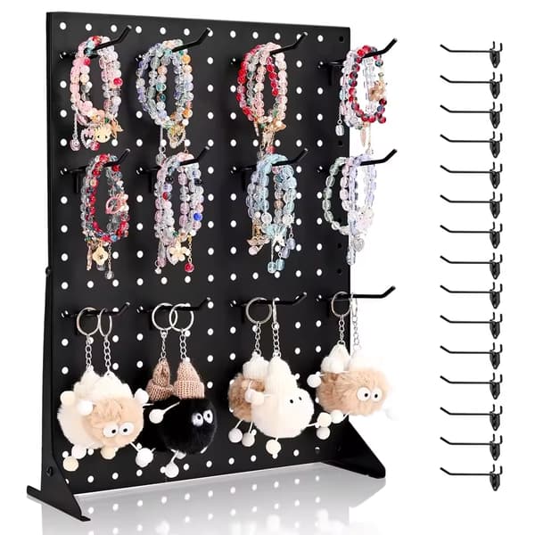 Pegboard Display Stand, Stål Konstruktion, Nem Samling,1 Sæt