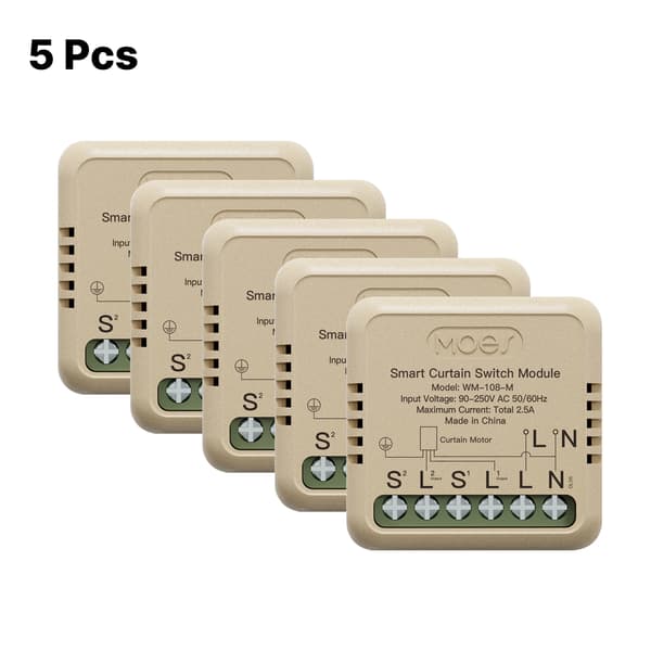 Smart Gardinswitch, Röststyrning, App-baserad Hantering,WiFi 5 PCS