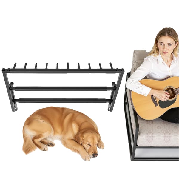 Multi Gitarrställ, Håller 9 Gitarrer, Stabil och Hållbar Design,svart