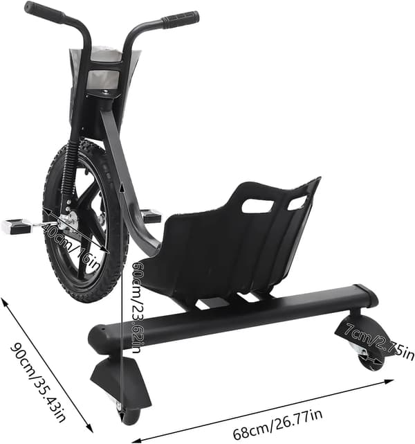 Driftande Trike, Förbättrad Stabilitet, Optimerad Drift,svart