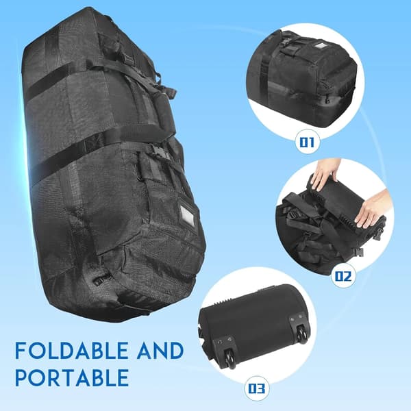 Rullende Duffel Bag, 85L Kapacitet, Vandafvisende Design,sort