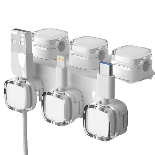 Magnetiske Opladerkabel Klips, Effektiv Kabelstyring, Stærk Magnetisk Hold,HVID