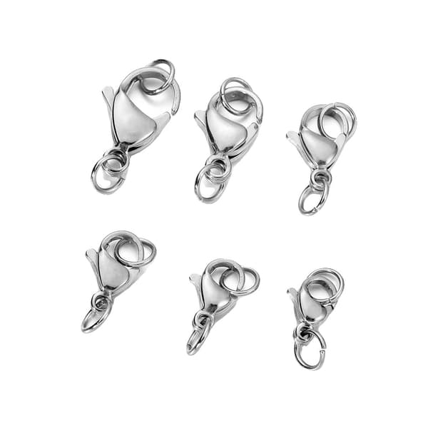 Klemmer, Rustfrit Stål, 30 Stykker,Sølv, 30stk 6 x 11mm-a