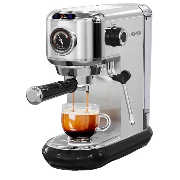Espressomaskin, 20Bar Tryck, Mjölkskummare, Silver, EU