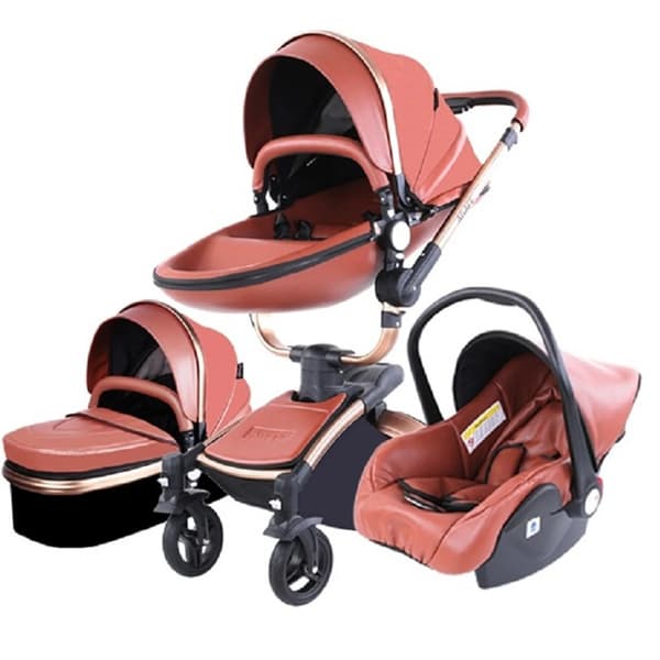 Barnvagn, hopfällbar design, terränghjul,HR003-orange-T