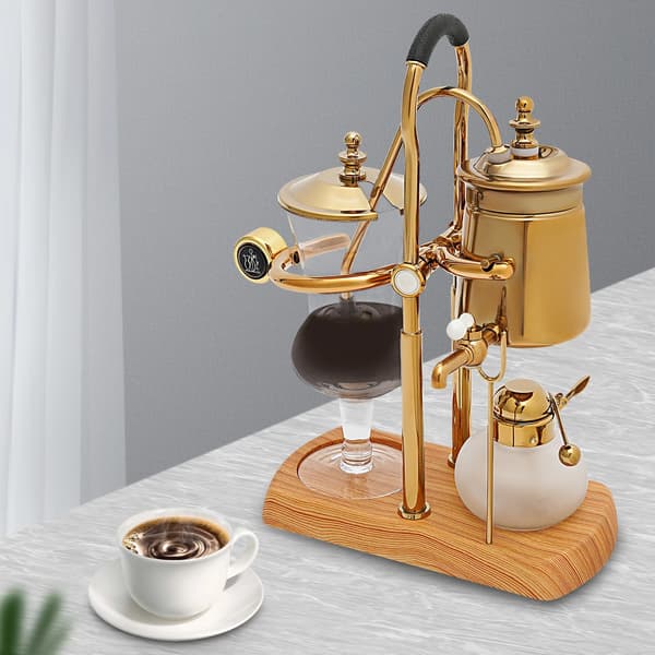 Siphon Kaffeemaskine, Manuel Brygning, Retro Design,Guld