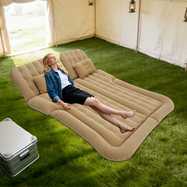 Oppustelig madras, bærbart design, komfortabel søvnoplevelse,Beige