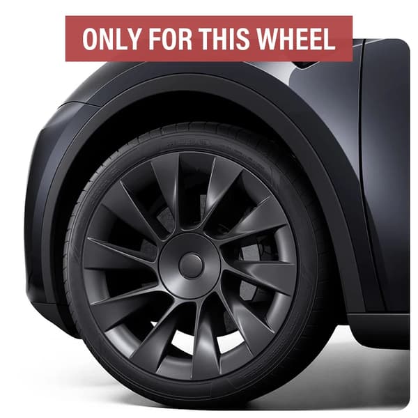 Hjulkapsler, Holdbart Plastik, Nem Installation,Tesla, sort, Model Y 20Inch