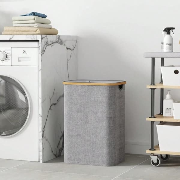 Genbrugsbeholder, 100L kapacitet, sammenklappeligt design,Grå