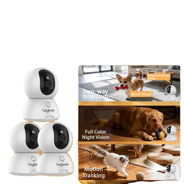 Sikkerhedskamera, 2MP HD-opløsning, nattevisionsfunktioner,3pcs