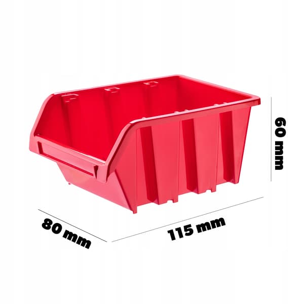 Förvaringsbehållare, Hållbart Material, Platsbesparande Design,Röd