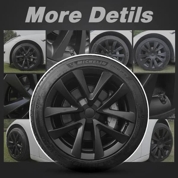 Hjulkapsler, 18 Tommer Diameter, Kompatible med Tesla Model 3,Arachnid Stil