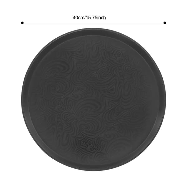 Serveringsbakke Sæt, Holdbar Plastik, Skridsikker Design,sort