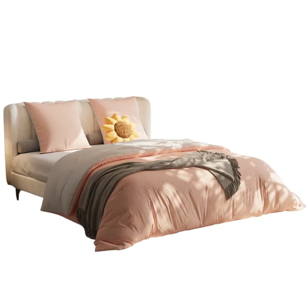 Sängöverkastset, 100% Polyester, Lättskött,160x200cm-a, Rosa