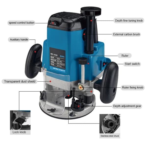 Graveringsmaskin, Kraftfull Motor, Ergonomisk Design,Blå