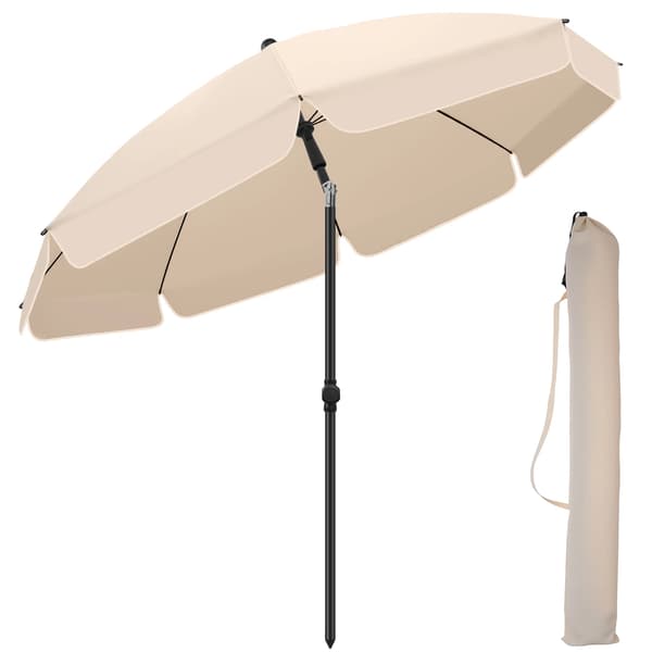 Haveparasol, UV-beskyttelse, bærbar udendørs parasol,Beige