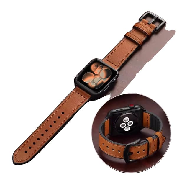 Urrem, Lædermateriale, Rustfrit Stål Spænde,42 44 45 49 S11-46mm, Brun