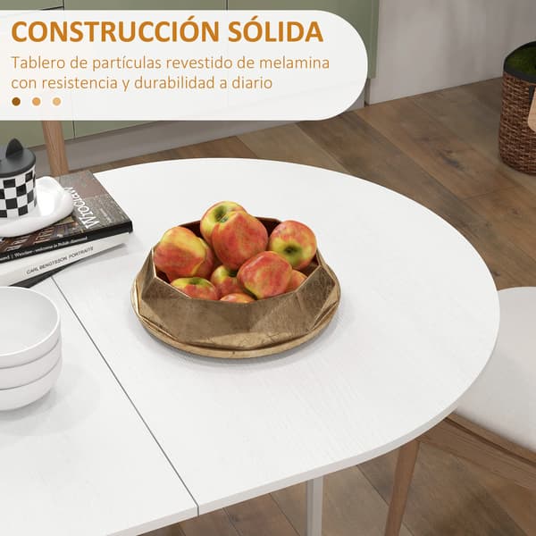 Matbord, Vikbar Design, Modern Stil, 163x80x75 cm, VIT