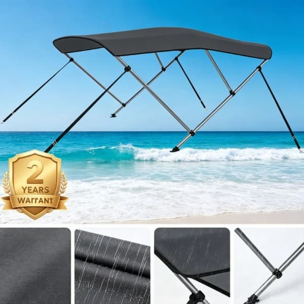 Bimini Top, Holdbar Design, Nem Installation,sort