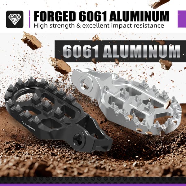 Fodstøtter, Holdbart Aluminium, Forbedret Stabilitet,sort