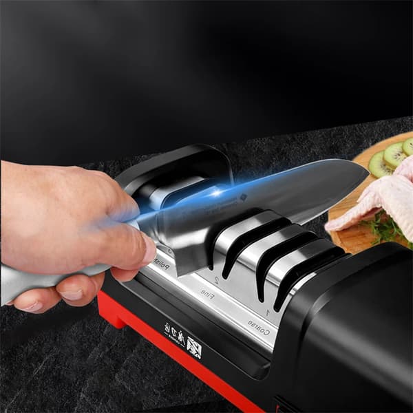 Knivsliber, 4-trins slibning, kompakt design,EU Stik, Sort