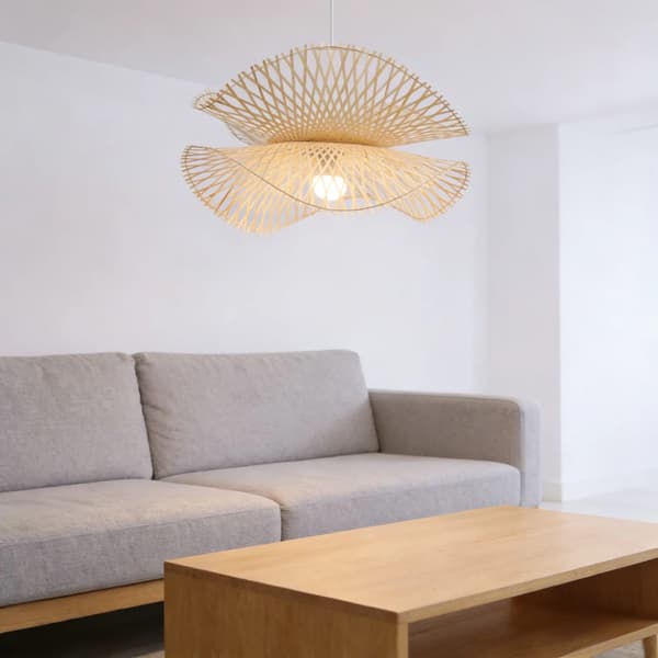 Pendellampe, Naturligt Materiale, Alsidig Installation,55cm