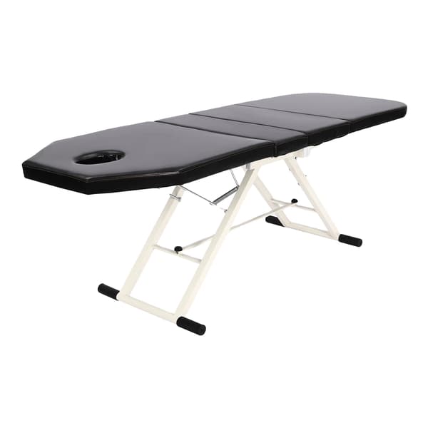 Massagebord, Justerbart Design, Pladsbesparende Sammenklappeligt,sort