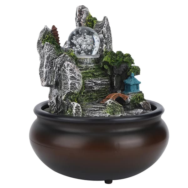 Vattenfontän, Buddha-dekor, Avkopplingsfunktion,ljusgrön