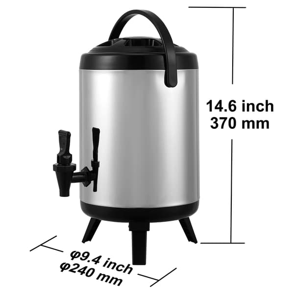 Drikkevaredispenser, Isoleret Rustfrit Stål, Stor Kapacitet,1.5gal