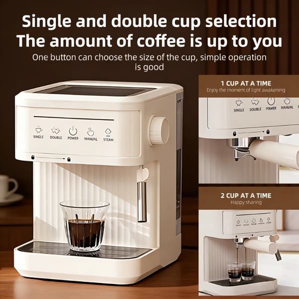Espresso Maskine, Alsidig Kaffe Forberedelse, Justerbar Mælkeskumning,200743sort, EU