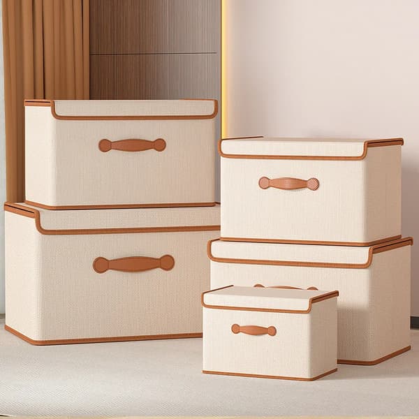 Opbevaringsboks, Foldbart Design, Holdbart Materiale,42L Beige