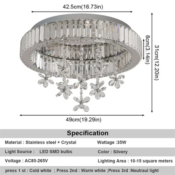 Loftlampe, Moderne Stil, LED Lyskilde,Dia50cm-b, CCT ændrebar