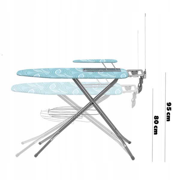 Strykbord, Justerbar Höjd, Kompakt Design,Blå