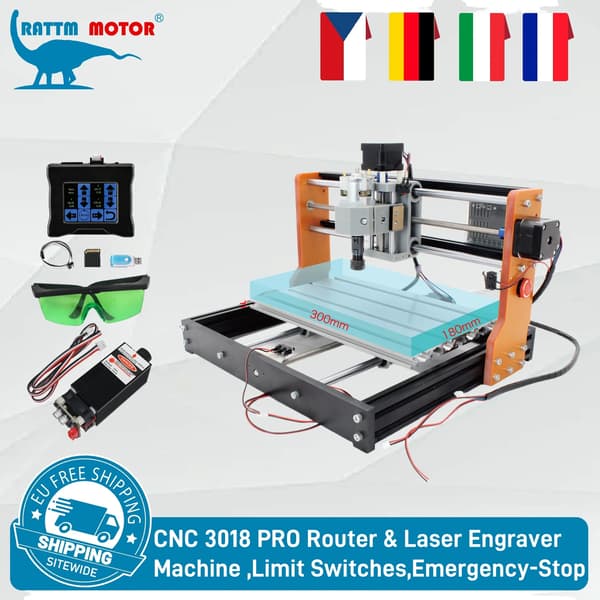 CNC Router, Laser Gravør, USB Forbindelse,TILFØJ touch+2.5w Laser