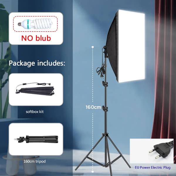 Softbox-belysning, bärbar design, utmärkt ljusdiffusion,EU-kontakt 63in 160CM