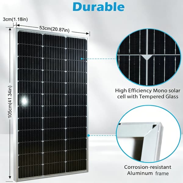 Solpanel, Høj Effektivitet, Nem Installation,2stk 120w panel
