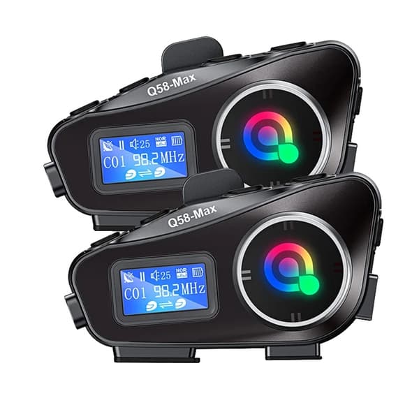 Motorcykelhjelm, Bluetooth Intercom, Vandtæt Kommunikationssystem,2PCS Q58-Max