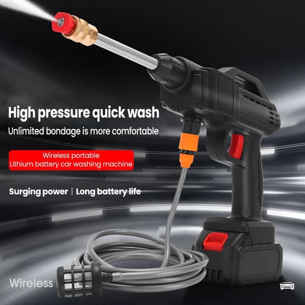 Højtryksrenser, Trådløs Design, Kraftfuld 600W Ydelse,2 batter EU PLUG