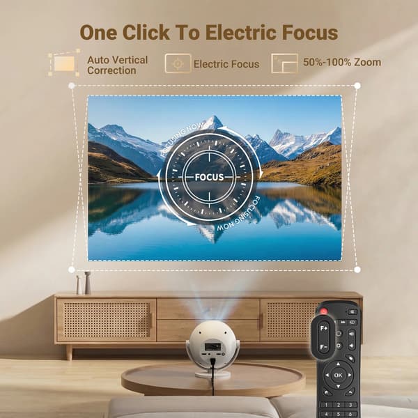 Projektor, 4K-kompatibel, Smart-forbindelse,Native 720P