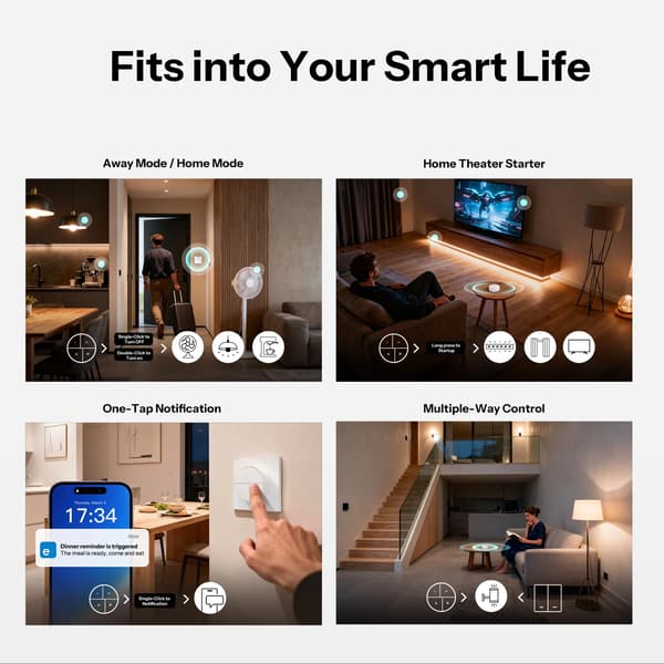 Smart Scene Knap, Zigbee Kompatibilitet, Flere Funktioner,SNZB-01M