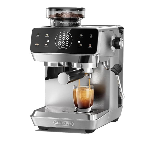 Espressomaskin, Integrerad Kvarn, Pekskärmsoperation,EU, Silver